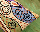 Lumbar Rust Klimt Contemporary Throw Pillows | Modern Pillow Cases | Abstract Pillows | Modern Accent Pillow | Rust Mid Century Chair Cushions | Handmade Cushion | Wool Size 14x20 by CozyNest Decor