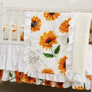 Brandream Nursery Bedding Farmhouse Floral Baby Bedding Yellow White Crib Blanket Set Sunflower Girls Boho Fitted Sheet,6 Piece by TinyTreasures Baby Boutique