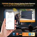 TOPENS XD851 Smart Gate Opener for Heavy Duty Single Swing Gates Up to 18ft, Automatic Gate Opener with App Control AC Powered Remote Control Kit Solar Compatible by GreenHaven Gardens