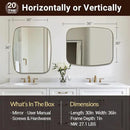 ANDY STAR 30x36” Gold Bathroom Mirror, Oblong Brass Mirror with Stainless Steel Metal Frame, Brushed Gold Oval Vanity Mirror for Over Sink, Modern Anti Rust Wall Mounted by CozyNest Decor