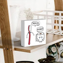 Funny Bathroom Decor, Funny Bathroom Wall Art, Black and White Bathrooms Decoration Decor for Shelves, Wooden Box Decor Sign for Home Farmhouse Office Living Room Table by CozyNest Decor