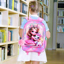 gxtvo Girls Rolling Backpack, Cute Unicorn Roller Wheels Kids Bookbag - Wheeled Elementary School Bag by TinyTreasures Baby Boutique