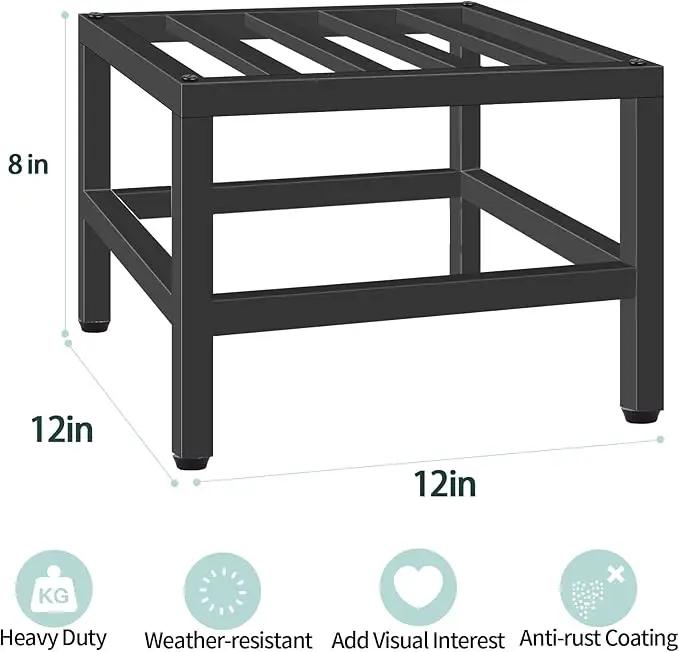 Plant Stand Indoor Outdoor, 3 Pcs Heavy Duty Plant Stands Metal Pedestal Stand for Indoor Outdoor, Wrought Iron Flower Stand Display Planter Shelf for Garden Deck Living Room, photo 4 of 7