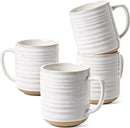 LE TAUCI Coffee Mugs 12 oz, Ceramic Mug Set, Housewarming Wedding Present, Coffee Cups for Latte, Hot Tea, Cappuccino, Mocha, Cocoa - Set of 4, Arctic White by CozyNest Decor