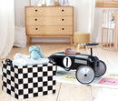HIYAGON Rectangular Car Basket for Boys Checkered Basket Kids Baby Storage Bin Toy Organizer Box Car Room Decor(Racing Flag) by TinyTreasures Baby Boutique