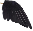 2-Pack Realistic Crows Lifesize Extra Large Handmade Black Feathered Crow for Halloween Decorations Birds, L (13 inch+12 inch) by GreenHaven Gardens