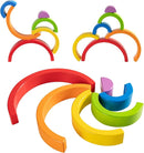 Wooden Rainbow Stacking Toy, Small Wooden Rainbow Stacker, 6 Piece Rainbow Stacking Toy for Baby/Toddlers/Kids, Montessori Educational Rainbow Decor, Kindergarten Teaching Aid by TinyTreasures Baby Boutique