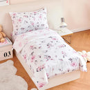 PERFEMET Floral Toddler Bedding 4-Piece Pink Flower Toddler Girls Comforter with Sheet Set Reversible Butterfly Crib Bed Sets-Comforter, Fitted Sheet,Flat Sheet,Pillowcase by TinyTreasures Baby Boutique