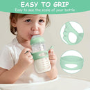 Silicone Baby Bottle Handles - 2PCS Easy Grip Handles for Wide-Neck Bottles (Green/White) by TinyTreasures Baby Boutique
