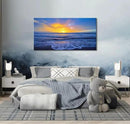 Wall Art Decor Large Sunset Canvas Print Picture Sunrise Ocean Beach Waves Scenery Modern Painting Artwork for Home Office Living Room Bedroom Decoration Framed Ready to Hang, 20x40Inch by CozyNest Decor