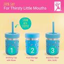 Elk and Friends 10oz Stainless Steel Kids + Toddler Drinking Cups | The Original Mason Jars with Lids + Sleeves + Straws | Smoothie Cups | Spill Resistant | Dishwasher Safe | 4 Pack by TinyTreasures Baby Boutique