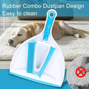 Pet Rubber Brush with Mini Dustpan,Dog Cat Hair Removal Brush with Squeegee,Portable Small Carpet Brush for Clothes,Cars,Sofa,Bed Sheet by CozyNest Decor