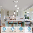 5 Light Farmhouse Pendant Lighting for Kitchen Island,Brushed Nickel Dining Room Cluster Pendant Light Fixtures Hanging Ceiling with Seeded Glass,Modern Pendant Light for Entrance Stairwell by CozyNest Decor