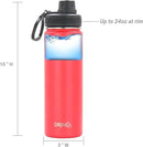 DRINCO Stainless Steel Water Bottle Spout Lid Vacuum Insulated Double Wall Water Bottle Wide Mouth (40oz 32oz 22oz 18oz 14oz) Leak Proof Keeps Cold or Hot (22 oz, 22oz Barn Red) by CozyNest Decor