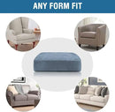 H.VERSAILTEX Velvet Stretch Couch Cushion Cover Plush Cushion Slipcover for Chair Loveseat Sofa Cushion Furniture Protector Seat Cushion Sofa Cover (3 Piece XL Sofa Cushion Covers, Stone Blue) by CozyNest Decor