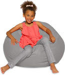 Posh Creations Bean Bag Chair for Kids, Teens, and Adults Includes Removable and Machine Washable Cover, 38in - Large, Solid Gray (BLG-BP004) by TinyTreasures Baby Boutique