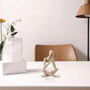 Bookshelf Decor Reading Statue - Abstract Art Thinker Sculpture Bookend for Shelves Aesthetic, Modern Home Decoration Figurine for Living Room Office Shelf Desk Coffee Table Decor(Beige Right) by CozyNest Decor