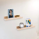 AZSKY Picture Ledge Shelf, Small Floating Shelves Set of 2, 16 Inches Nursery Book Shelves for Toys Storage, Kids Bookshelf Wall Mounted for Living Room Bedroom Decor Books Photo Frames,Natural by CozyNest Decor