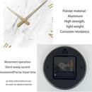 White Marble Large Clocks for Living Room Round Glass Wall Clock Battery Operated 16 Inch Silent Wall Clock Non Ticking by CozyNest Decor