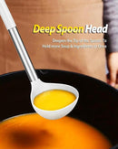 Silicone Pasta Fork and Ladle Spoon Set, Large Non Stick Kitchen Utensils for Cooking,Stirring,Serving Spaghetti, Soup, Sauce (WHITE) by CozyNest Decor