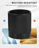 LaDoVita 3 Pack Ceramic Plant Pots 6/5/4 inch, Flowerpot for Indoor Plants with Drainage Holes and Tray, Outdoor Garden Planters, Modern Decorative for Home, Black Vertical Stripes by GreenHaven Gardens