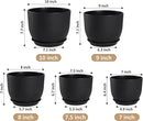 Plant Pots 10/9/8/7.5/7 inch Set of 5,Flower Pots with Multi Mesh Drainage Holes, Large Planters for Indoor Outdoor Garden Plants and Flowers. (Black) by GreenHaven Gardens