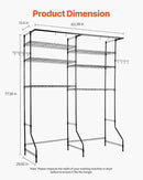 VEVOR Over The Washer and Dryer Storage Shelf, 6 Tier Laundry Room Drying Rack with Hanger Rod and Hooks, Adjustable Over Washer and Dryer Shelves, Laundry Room Shelf Storage Space Saver, Black by CozyNest Decor