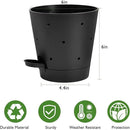 Orchid Pots with Holes, 6 Inch Self Watering Orchid Pot 2 Pack Plastic Plant Pots for Orchid, Flower (Black) by GreenHaven Gardens