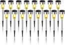 Dream Master Solar Lights Outdoor Waterproof, Stainless Steel LED Landscape Lighting Outdoor Solar Lights for Outside Solar Garden Lights for Pathway, Walkway, Patio, Yard, Lawn - 16 Pack(Warm White) by GreenHaven Gardens