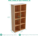 8-Cube Storage Shelf Bookcase - Wooden 4-Tier Floor Standing Open Bookshelf for Home and Office, Display Cabinet, Oak by CozyNest Decor