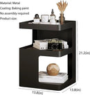 Modern Side Table,Small end Tables for Small Spaces,Black Metal nightstand,Bedside Tables,Accent Table with Storage for Couch, Bedroom,Living Room.No Assembly Required by CozyNest Decor