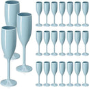 XUWAIDSGN Acrylic Champagne Flutes Toasting Glasses Unbreakable Mimosa Bar Reusable Wine Glasses Vintage Champagne Flutes Stemmed Drinking Cups 5.4 OZ for Christmas Birthday (24, Blue) by CozyNest Decor