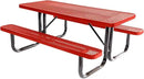 Coated Outdoor Furniture Heavy-Duty Portable Outdoor Picnic Table, Thermoplastic Coated Expanded Metal Commercial-Grade Patio Dining Furniture Made in America (6ft Rectangular, Red) by GreenHaven Gardens