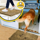 Muddy Mat® 4-Piece Beige Medium 30"X19" AS-SEEN-ON-TV Highly Absorbent Microfiber Door Mat, Bath Mat and Pet Rug, Non slip Thick Washable, Soft Chenille for Kitchen Bathroom Bedroom Indoor and Outdoor by CozyNest Decor