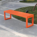 Weatherproof Metal Dining Bench, Outdoor Bench Backless Patio Bench 2-Person Farmhouse Bench Garden Bench for Kitchen, Living Room, Entryway(Orange,40in) by GreenHaven Gardens