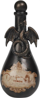 Braxio Halloween Home Decor Potion Bottles - Resin Black Bad Dragon Halloween Potion Bottles Gothic Decor Decorative Bottles Room Decor Aesthetic for Day of The Dead 4.25 * 4.25 * 9.5 Inch by CozyNest Decor