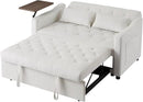 3-in-1 Convertible Sleeper Sofa Bed, Pullout Couch with 360° Swivel Side Table, Modern Chenille Fabric, Easy to Assemble, Folding Loveseat Sofa Bed for Living Room & Guest Room by CozyNest Decor