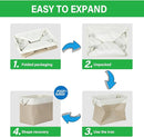 Bidtakay Extra Large Storage Baskets for Organizing 17x12x15.1 inch 3-Pack Fabric Closet Organizers Storage Bins with Handles Foldable Storage Baskets for Shelves Clothes XL-White&Beige by TinyTreasures Baby Boutique