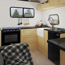 RecPro 3.3 Cu Ft 12V RV Refrigerator | Black Fridge with Adjustable Shelves, 18-Can Door Storage, Reversible Door | 7 Temp Settings, Frost-Free | Ideal for RVs & Small Spaces by CozyNest Decor