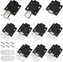 10 Pack Magnetic Push Latch Catch Push to Open Latch Pressure Touch Release Cabinet Catch for Doors Drawers Release Latch Kitchen Drawer Push Catch Pop Out Latch (Black) by TinyTreasures Baby Boutique