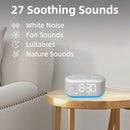 Small Digital Alarm Clock Sound Machine for Bedrooms Brown Noise White Noise Machine Night Light Plug in Desk Clock with 30 Wake up Sounds Alarm Clock for Kids Heavy Sleepers Snooze 32 Levels Volume by TinyTreasures Baby Boutique