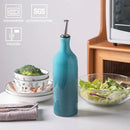 Sweejar Large Ceramic Olive Oil Dispenser Bottle, Opaque Oil Cruet Protects Oil to Reduce Oxidation, Storage Oil, Vinegar, Soy Sauce & Other Liquids, Pack of 1, 24 Fl Oz (Gradient Blue) by CozyNest Decor