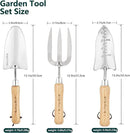 Berry&Bird Garden Tool Set- 3PCS Stainless Steel Gardening Tool Sets with Wooden Handle Trowel Weeding Fork & Digging Shovel Hand Tool Kit for Planting, Ideal Gardening Gift for Women & Men by GreenHaven Gardens