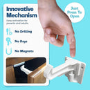 Upgraded Invisible Baby Proofing Cabinet Latch Locks (10 Pack) - No Drilling or Tools Required for Installation, Works with Most Cabinets and Drawers, Works with Countertop Overhangs, Highly Secure by TinyTreasures Baby Boutique