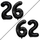 GOER Number 26 Balloons for 26th Birthday Party Decorations,42 Inch Jumbo Foil Helium 62 Balloons for 62nd Birthday Party Decoration (Black) by TinyTreasures Baby Boutique