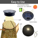 2 Pack Solar Watering Can String Lights Replacement Top - Round Solar Panel Outdoor Waterproof 32 Ft LED Copper Wire Hanging Lanterns Solar Lantern Battery Box Replacement Accessories(Warm/Cold) by GreenHaven Gardens