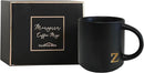 COLLECTIVE HOME - Black Monogram Ceramic Mugs, 15 oz Golden Initial Coffee Cups, Elegant Alphabet Tea Mugs, Personalized Halloween Mug with Gift Box, Perfect for Office and Home Décor (z)