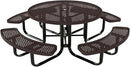 Coated Outdoor Furniture Heavy-Duty Portable Outdoor Kids Table with Umbrella Hole, Punched Steel Kids Picnic Table, Commercial-Grade, Made in America (46 In, Round, Childrens, Brown) by GreenHaven Gardens
