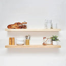 Homeforia 42 inch Wood Floating Shelf, High End Solid Natural Wood 42inch Large Floating Shelves for Wall Mounted, Unfinished Wooden Floating Shelves, Heavy Duty Bracket, 42 X 6.5 X 1.75 in, Set of 2 by CozyNest Decor