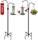 XDW-GIFTS Double Shepherds Hooks for Outdoor, 2-Pack Heavy Duty Garden Pole for Hanging Bird Feeder, Plant Baskets, Solar Light Lanterns, Garden Plant Hanger Stands with 5 Base Prongs by GreenHaven Gardens
